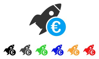 Euro başlangıç roket vektör simgesi