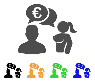 Euro yetişkin sohbet vektör simgesi
