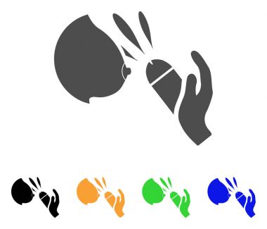 Kadın meme oral boşalma vektör simgesi