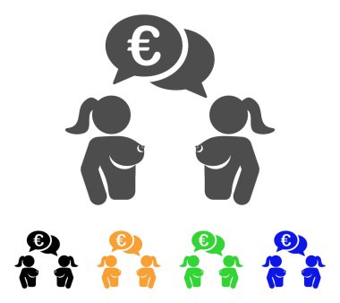 Çıplak Bayan Euro sohbet vektör simgesi