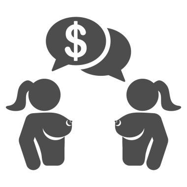 Çıplak kadın ticari sohbet düz simgesi