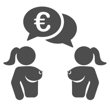 Çıplak Bayan Euro sohbet düz simgesi