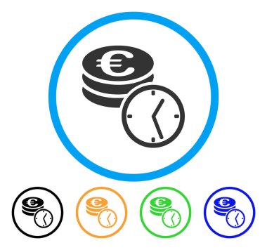 Euro para ve zaman yuvarlak simge