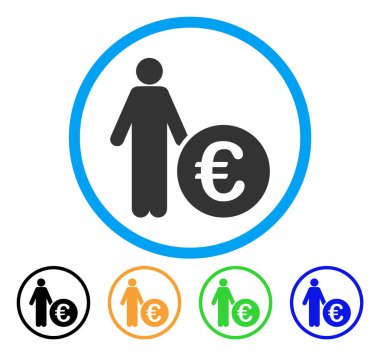 Euro yatırımcı yuvarlak simge