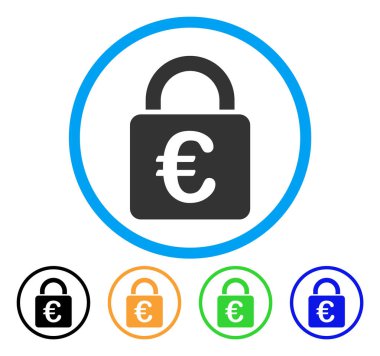 Euro kilit yuvarlak simgesi