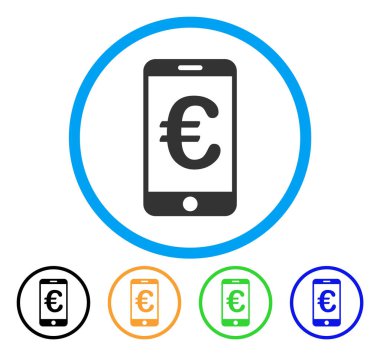 Euro mobil ödeme yuvarlak simge