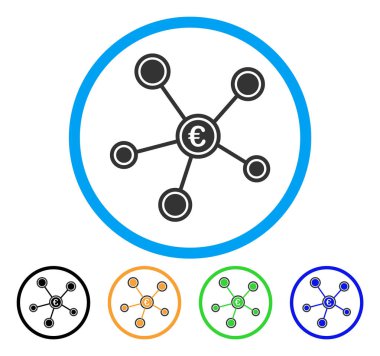 Euro ağ bağlantıları simgesi yuvarlak