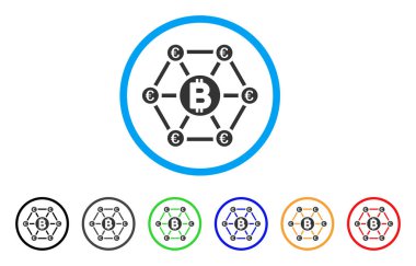 Bitcoin Euro finansal ağ yuvarlak simge