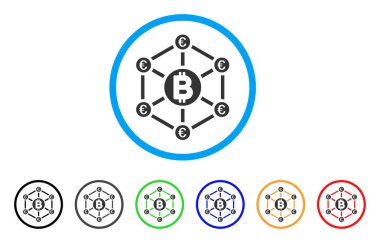 Bitcoin Euro ağ simgesini yuvarlak