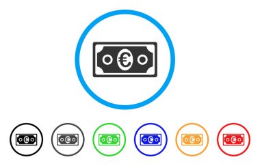 Euro banknot yuvarlak simge