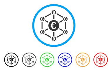 Euro Bitcoin ağ simgesini yuvarlak
