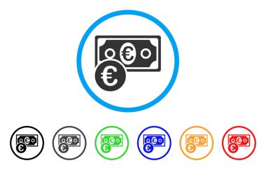 Euro nakit para yuvarlak simge