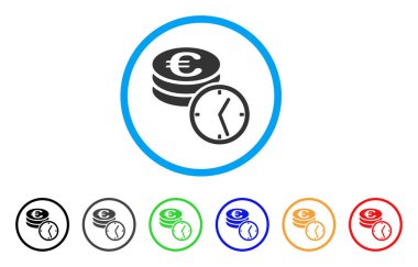 Euro para ve zaman yuvarlak simge