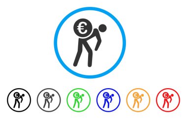 Euro kurye yuvarlak simge