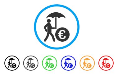 Euro mali şemsiye yuvarlak simge