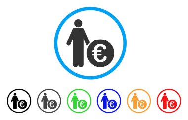 Euro yatırımcı yuvarlak simge