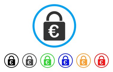 Euro kilit yuvarlak simgesi