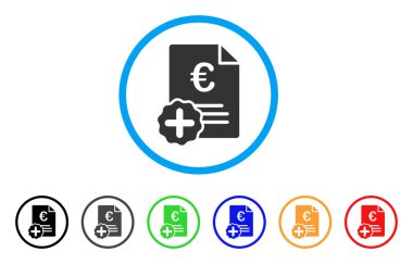 Euro tıbbi fatura yuvarlak simge