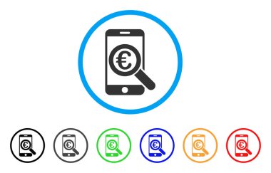 Euro mobil araştırma yuvarlak simge