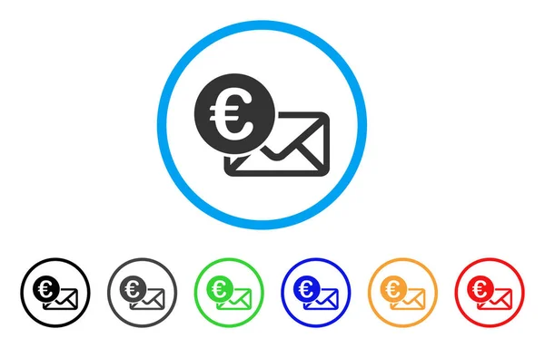 Euro Message Rounded Icon — Stock Vector