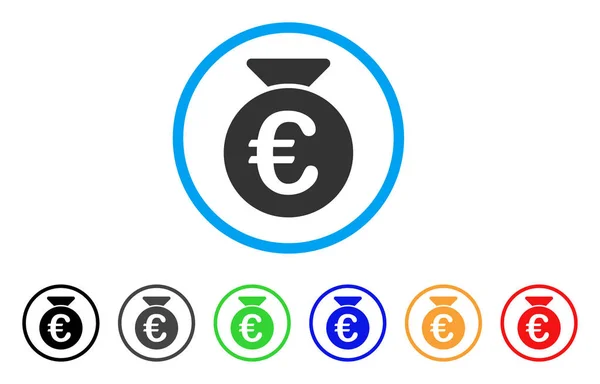 Euro-Geldbeutel gerundet Symbol — Stockvektor