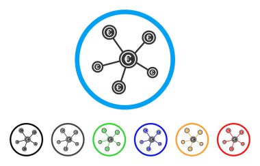 Euro ağ yapısı yuvarlak simge