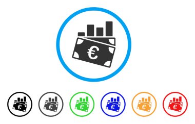 Euro Satış yuvarlak simge grafik