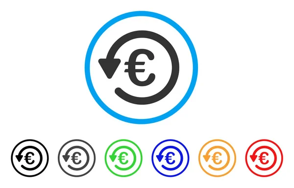 Icône arrondie de remise d'euro — Image vectorielle