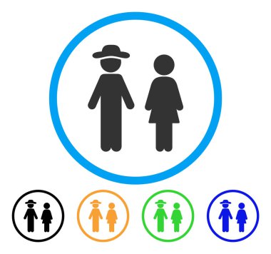 Beyefendi ve hanımefendi yuvarlak simge