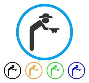 Beyefendi dilenci yuvarlak simge