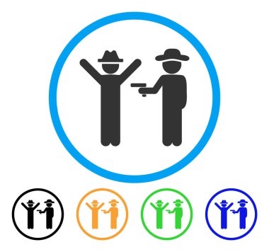 Beyefendi suç yuvarlak simge