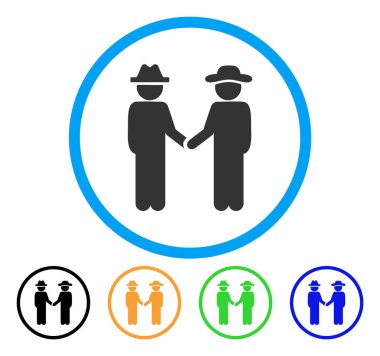 Beyefendi el sıkışma yuvarlak simge