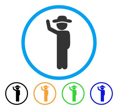 Beyefendi otostop yuvarlak simge