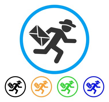 Beyefendi posta kurye yuvarlak simgesi