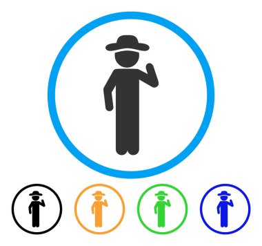 Beyefendi görüş yuvarlak simge