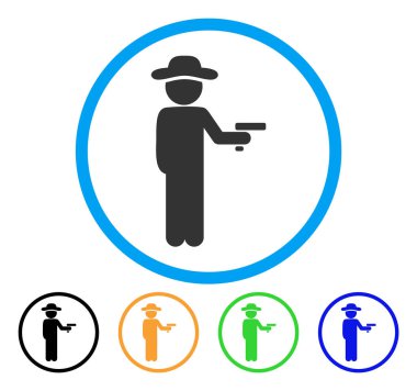 Beyefendi hırsız yuvarlak simge