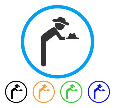 Beyefendi hizmetçi yuvarlak simge