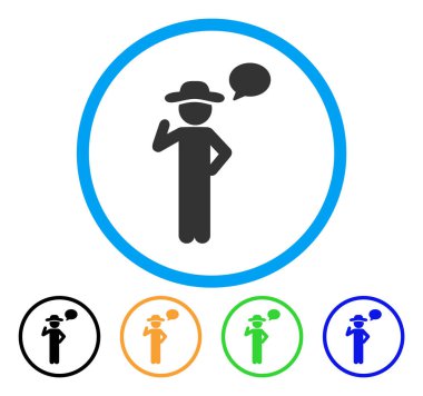 Beyefendi konuşma yuvarlak simge