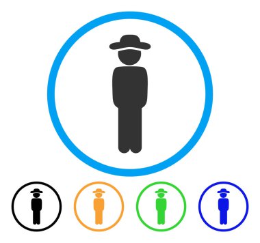 Beyefendi ayakta yuvarlak simge