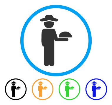 Beyefendi garson yuvarlak simge