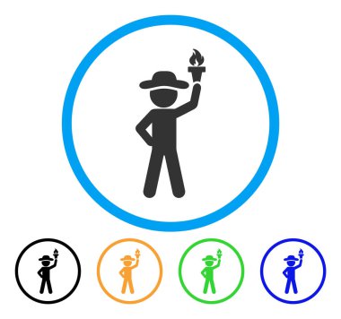 Özgürlük Meşalesi yuvarlak simge beyle