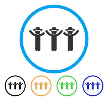 Beyler eller yukarı neşeli yuvarlak simge