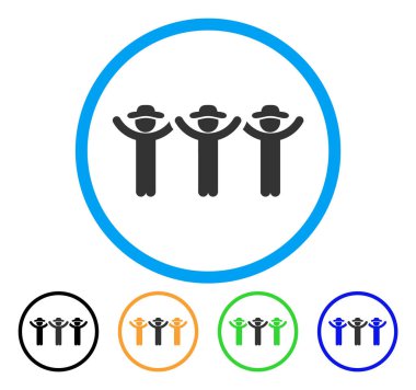 Beyler eller yukarı neşeli yuvarlak simge