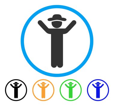 Beyefendi yuvarlak simgesini Kaldır ellerini