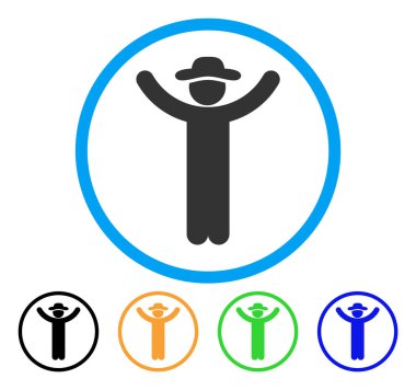 Beyefendi yuvarlak simgesini Kaldır ellerini