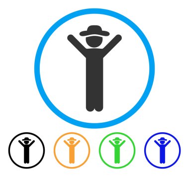 Mutlu beyefendi yuvarlak simge