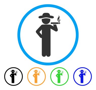 Sigara beyefendi yuvarlak simge