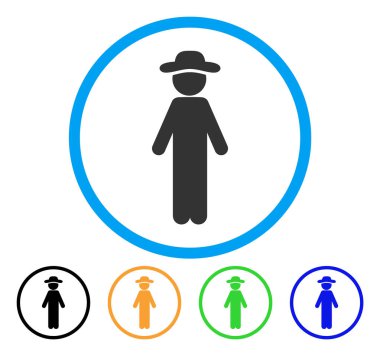 Ayakta beyefendi yuvarlak simge