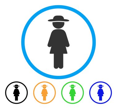 Ayakta Bayan simgesi yuvarlak