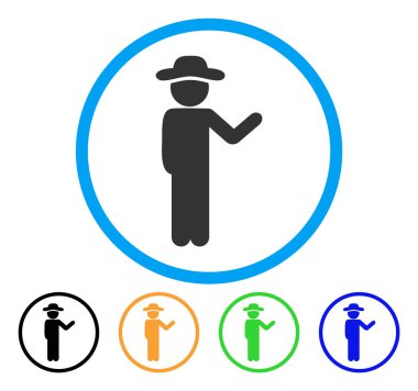 Konuşan beyefendi yuvarlak simge